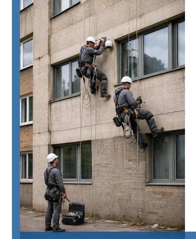 Монтаж фасадных камер видеонаблюдения в Черняховске под ключ