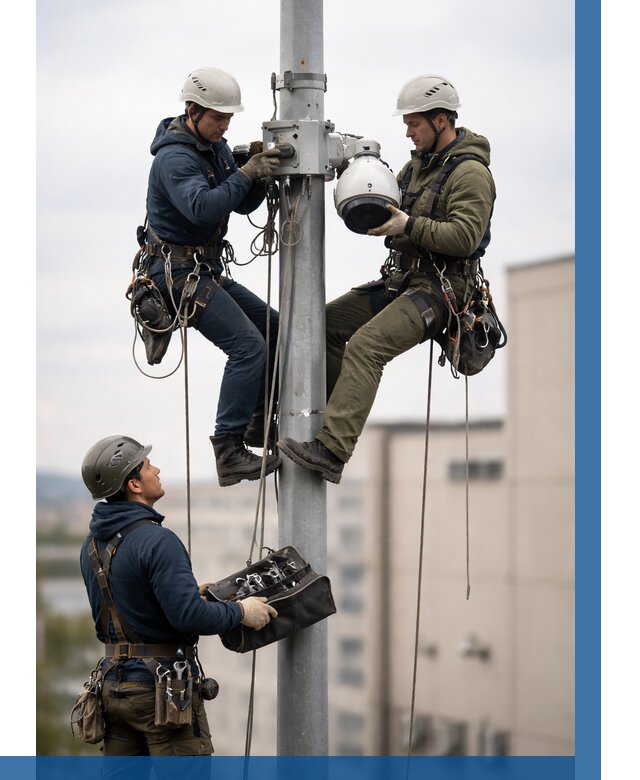 Установка видеокамер на мачте в Черняховске от 8908 р. | ВЫСОТНИК-Чрх