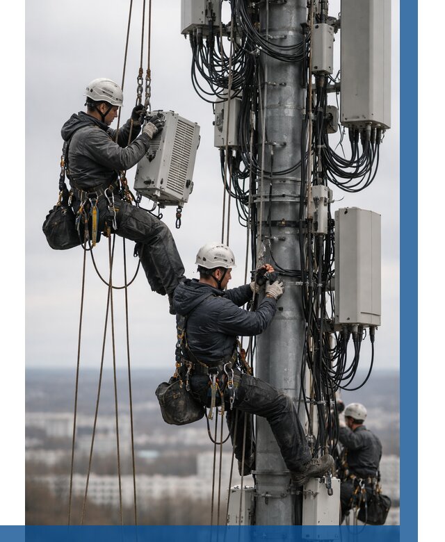 Монтаж оборудования связи на мачте в Черняховске от 7860 р. | ВЫСОТНИК-Чрх