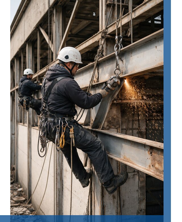 Демонтаж металлоконструкций на высоте в Черняховске от 6812р. |ВЫСОТНИК-Чрх