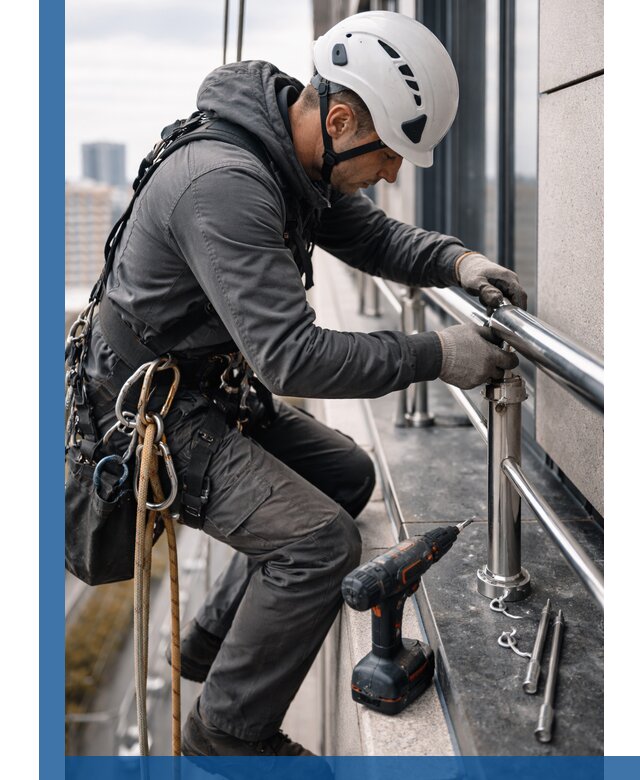 Монтаж ограждений на высоте в Черняховске для зданий и конструкций