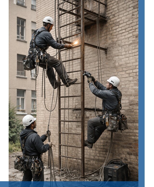 Ремонт пожарной лестницы в Черняховске от 7860 р. | ВЫСОТНИК-Чрх