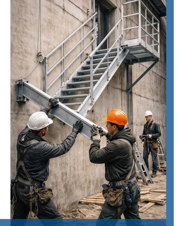 Монтаж металлических лестниц в Черняховске от 15720 р. | ВЫСОТНИК-Чрх