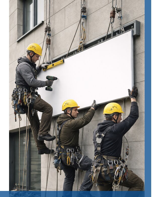 Монтаж рекламной вывески в Черняховске от 8384 р. | ВЫСОТНИК-Чрх