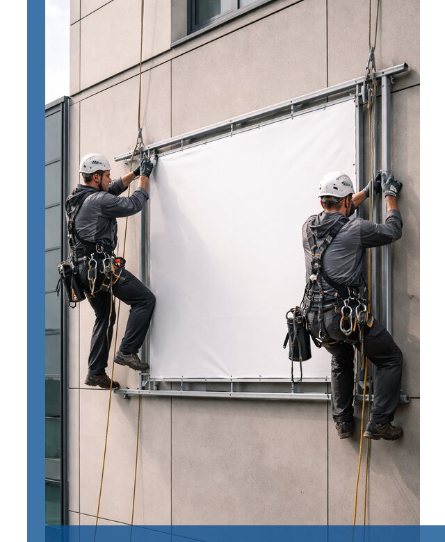 Монтаж наружной рекламной вывески в Черняховске под ключ