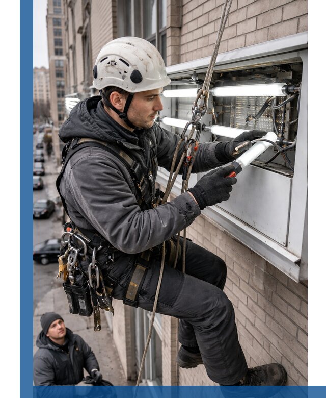 Профессиональная замена ламп в наружной вывеске в Черняховске