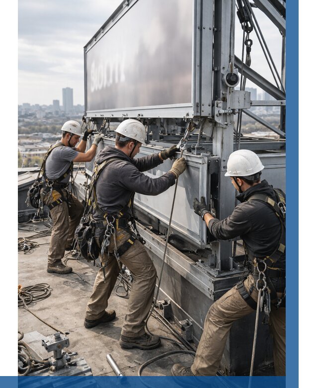 Монтаж крышной рекламной конструкции в Черняховске от 62880 р.|ВЫСОТНИК-Чрх