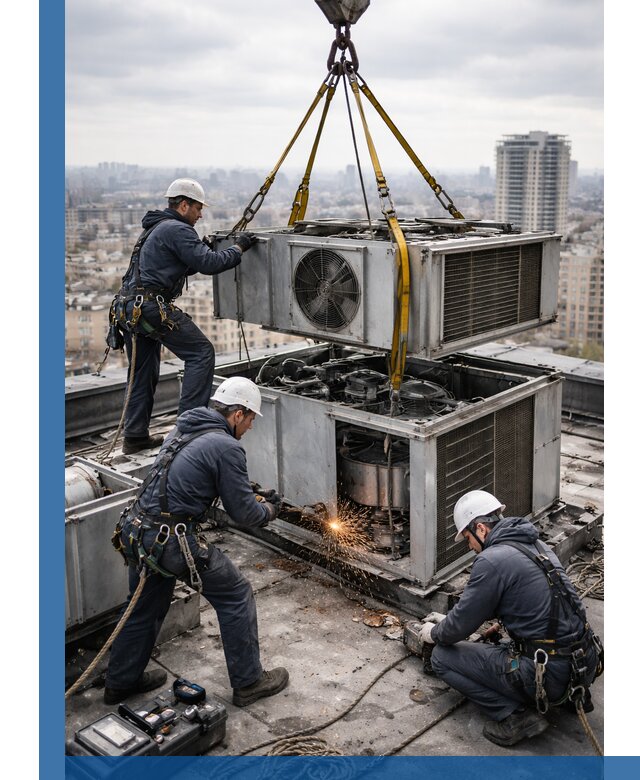 Демонтаж крышной установки в Черняховске любой сложности