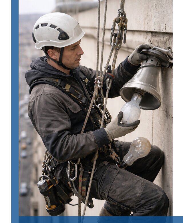 Замена ламп на высоте в Черняховске профессионально и быстро