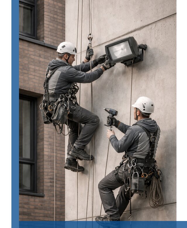 Профессиональный монтаж фасадных прожекторов в Черняховске под ключ