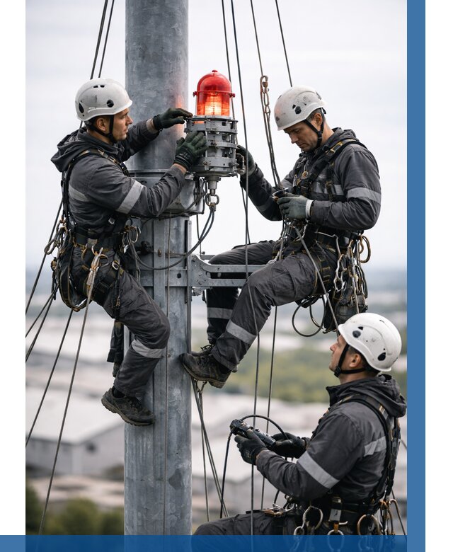 Монтаж заградительных огней в Черняховске от 8908 р. | ВЫСОТНИК-Чрх