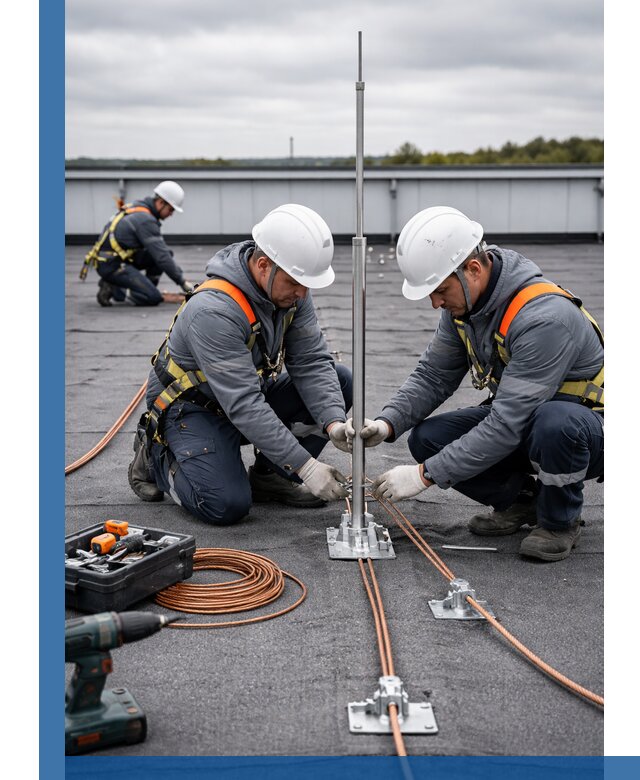 Монтаж молниезащиты на кровле в Черняховске под ключ с гарантией