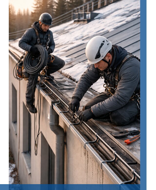 Монтаж греющего кабеля на кровле в Черняховске от 472 р. | ВЫСОТНИК-Чрх