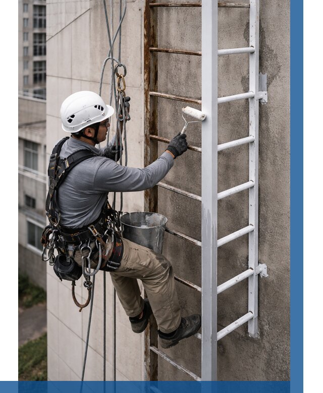 Покраска пожарных лестниц в Черняховске от 4716 р. | ВЫСОТНИК-Чрх