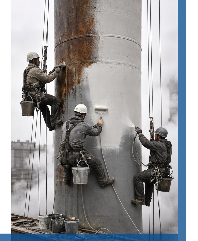 Покраска дымовых труб в Черняховске от 8908 р. | ВЫСОТНИК-Чрх