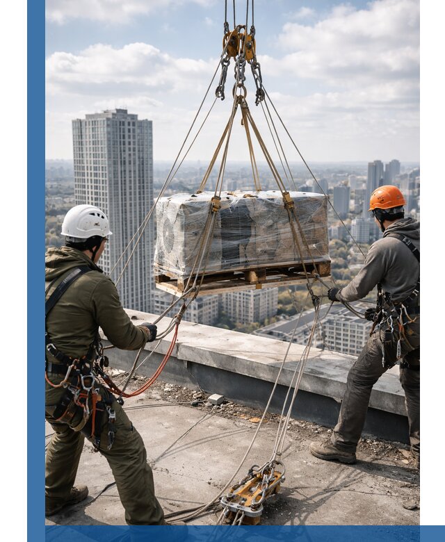 Подъем и монтаж крупногабаритных грузов на крышу в Черняховске
