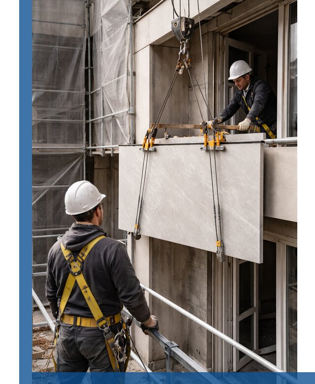 Подъем керамогранита на этаж в Черняховске грузчиками и техникой