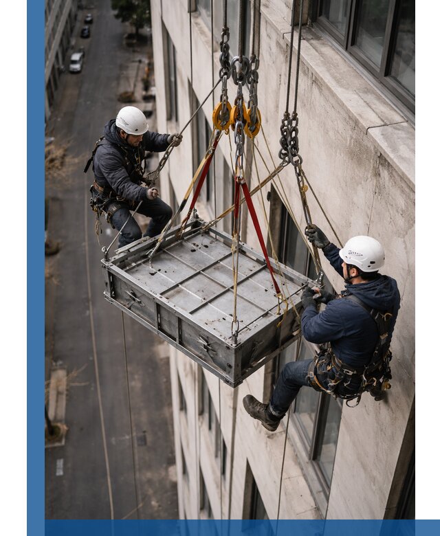 Спуск и подъем грузов по фасаду в Черняховске для зданий