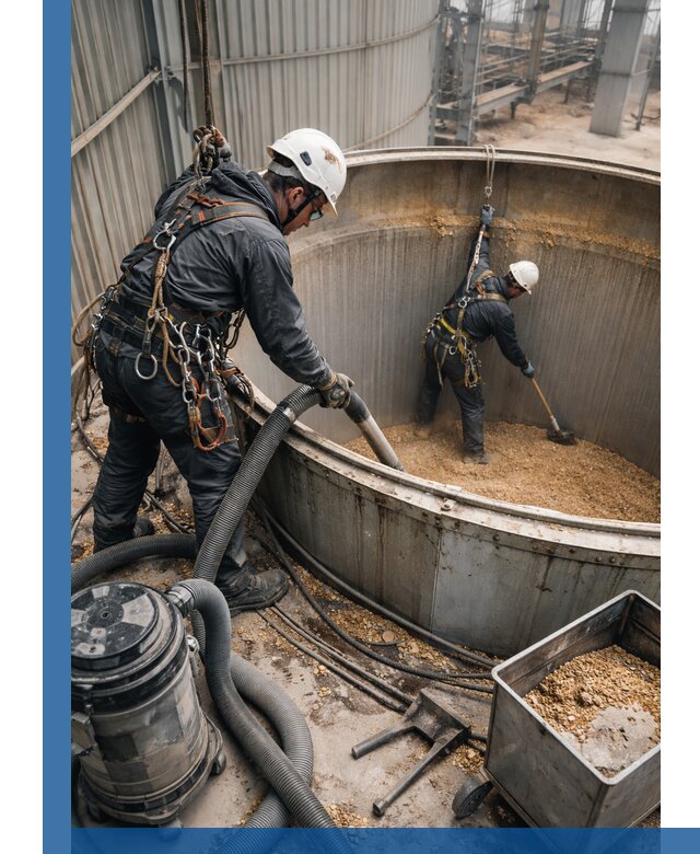 Профессиональная чистка зерновых бункеров в Черняховске с выездом