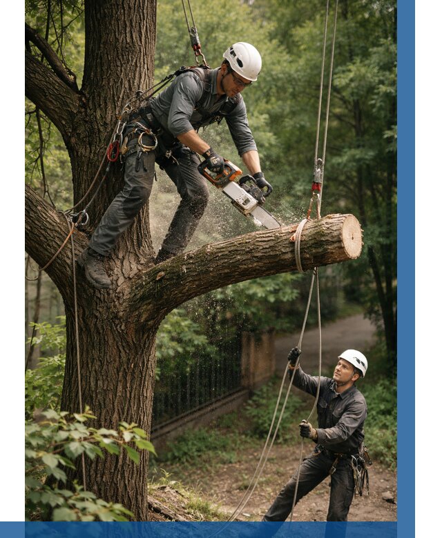 Спил деревьев альпинистами в Черняховске от 8384 р. | ВЫСОТНИК-Чрх