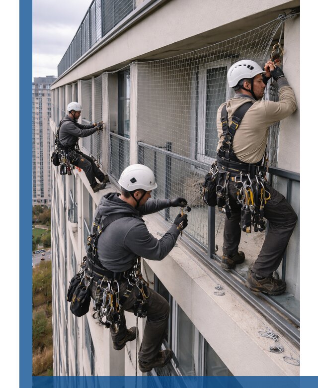 Профессиональный монтаж защитной сетки от птиц в Черняховске